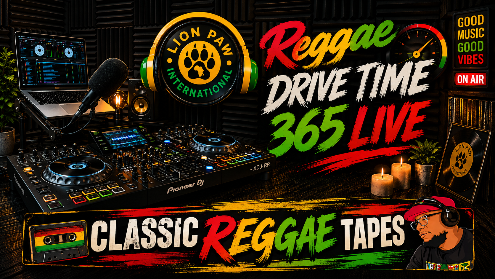 Reggae Drive Time 365 Live — classic reggae tapes broadcast from the Lion Paw studio